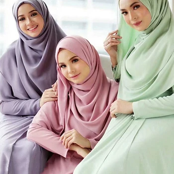 2018 women plain bubble chiffon scarf hijab wrap printe solid color shawls headband muslim hijabs scarves Cloud Hijab Scarf 12pcs dozen mix color classic round solid magnet brooch hijab accessories muslim magnetic pin hijab scarf buckle magnet