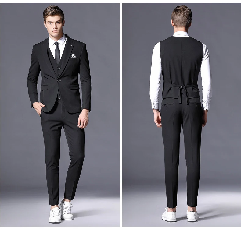 Custom Made Men Suit Blazers Retro Business Suits Slim Fit Suits for Men 3 Pieces Single Breasted Evening Prom Party suits