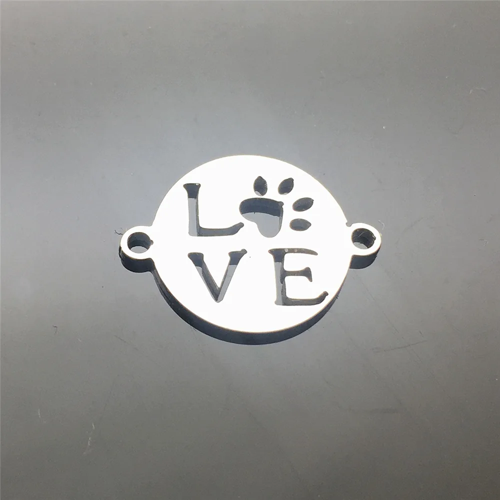 

Stainless Steel Connectors 10pcs Love Charm Pendant Animal Bracelet Connector Diy Jewelry Making Finding