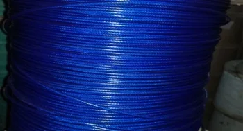 

4MM, 30M blue PVC coated steel wire rope clothesline greenhouse cable hanging belt clip Tire Repair Tools