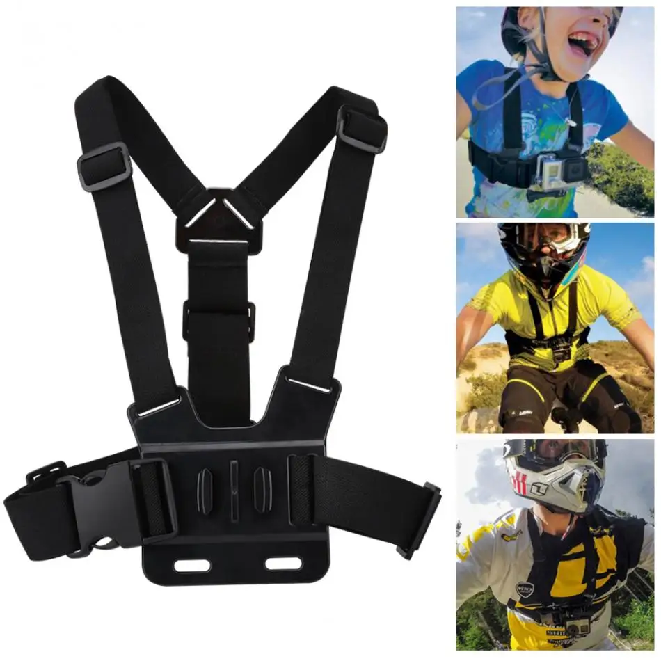 Lightweight Action Camera Adjustable Helmet Strap With Chest Harness