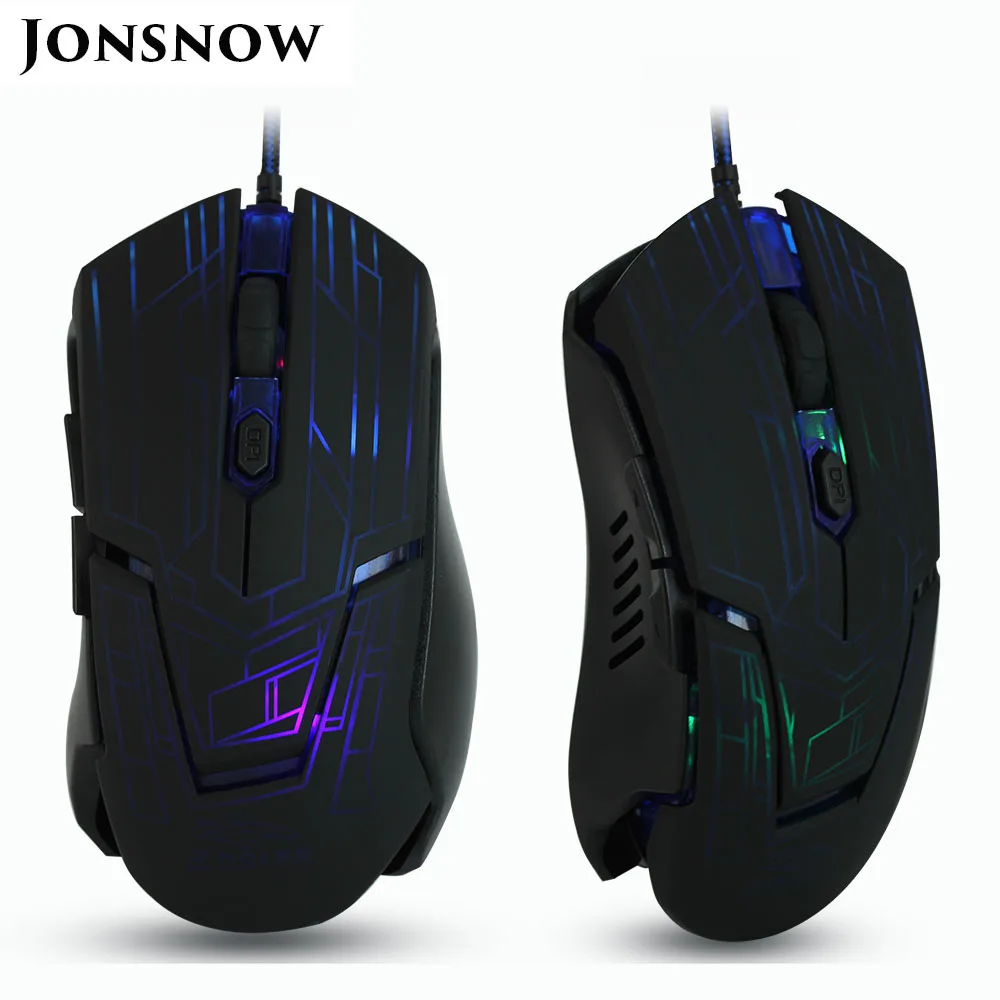 JONSNOW проводная USB игровая мышь 3200 точек/дюйм Регулируемая оптическая