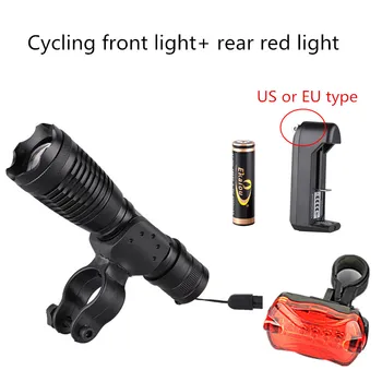 

Ekaiou XM-L T6 Zoom Waterproof LED Flashlight handheld flash light led tactical torch Bicycle Front Light Kit