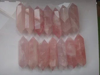 

14 AA+ NATURAL rose QUARTZ CRYSTAL DT WAND POINT