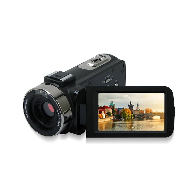 Цифровая видеокамера с микрофоном, дистанционным управлением, HD цифровая камера, видеокамера IR 16x Zoom DV 3," TFT экран, профессиональная веб-камера - Цвет: without Mic
