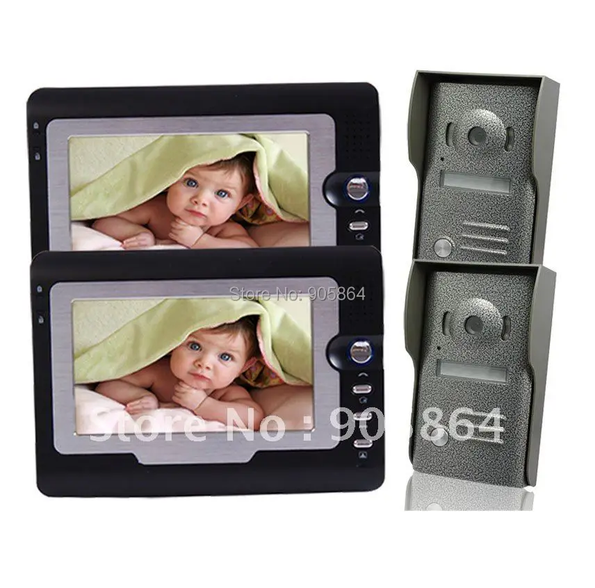 

New  Video Door Phone 7 inch color cable video intercom doorbell / villa type household / night vision waterproof