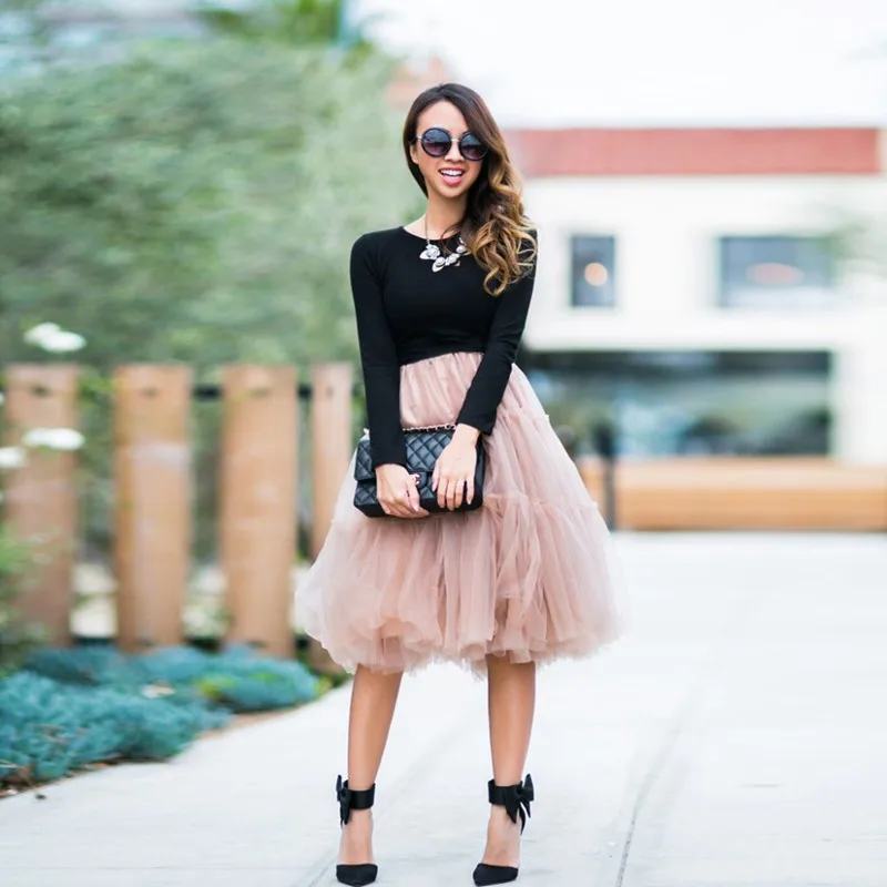 Street Style Fashion Tulle Skirt Knee Length Simple Short Tutu Skirts ...