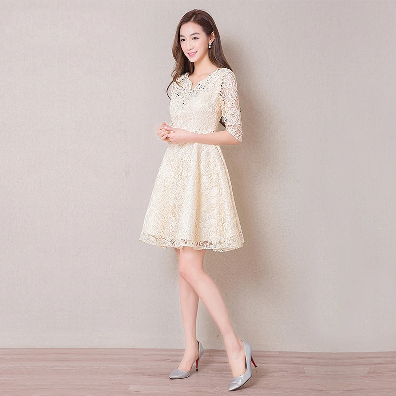 

Beauty Emily Short Evening Dresses 2018 Bodycon Sheath Half Sleeve Lace Formal Maternity Gowns Elegant Wedding Party Dresses