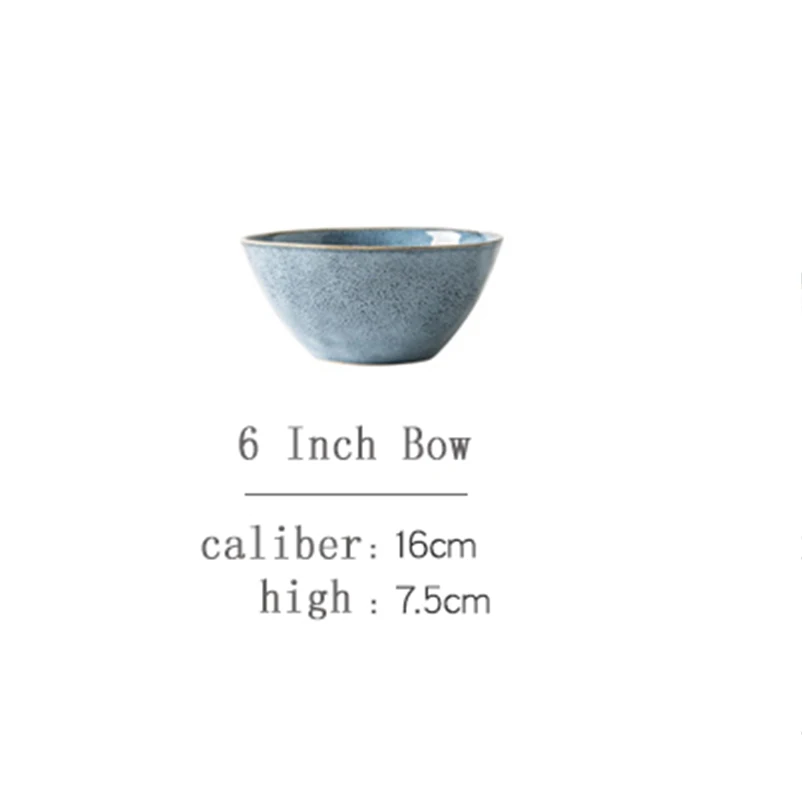 NIMITIME керамическая тарелка в японском стиле, миска для супа, тарелка для салата, тарелка для стейка, тарелка для завтрака, домашняя посуда - Цвет: 6 Inch Bowl
