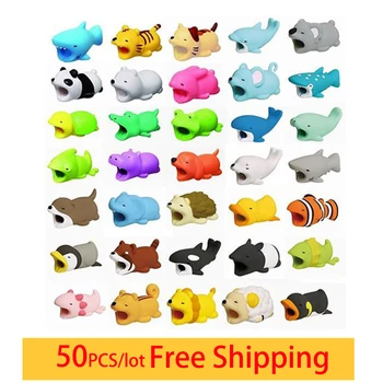 

1 pcs Cable Bite Protector for Iphone cable Winder Phone holder Accessory Organizer rabbit dog cat Animal doll model funny