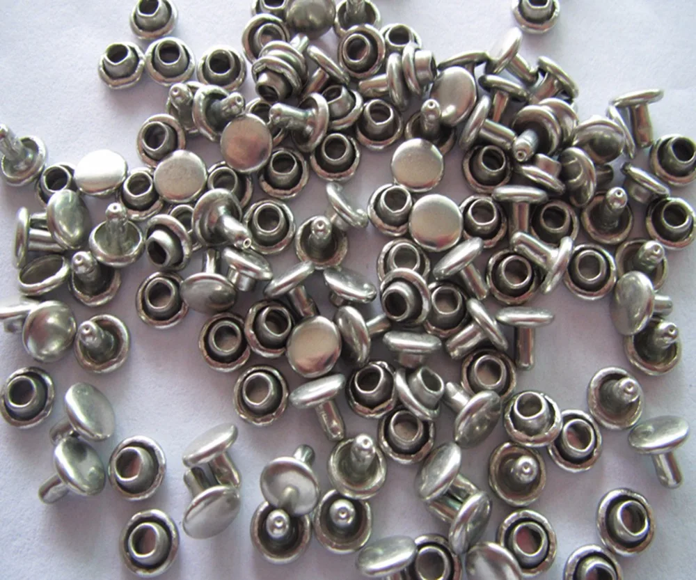 Freeshipping6mmbrassrivetjeansplatingsilverdoublesurface