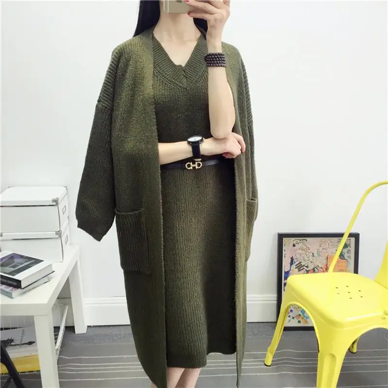 Women Fashion Korean 2 Piece Set Sweater Ladies Knitted