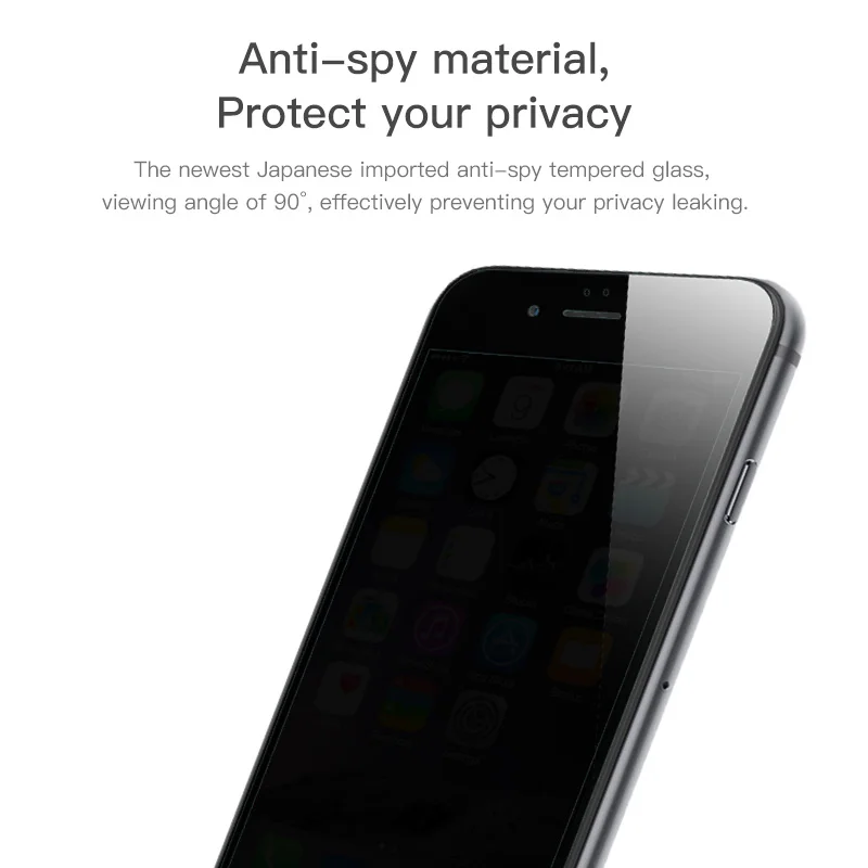 HOCO анти-писк Закаленное стекло пленка для iPhone 78 3D протектор экрана защита конфиденциальности 9H твердое стекло для iPhone 7 8 plus