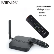 Original MINIX NEO U1 Android TV Box Amlogic S905 Quad Core 2G/16G 802.11 2.4/5GHz WiFi H.265 HEVC 4K Ultra HD Smart TV Box