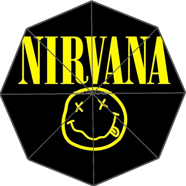 de Música encargo Nirvana Logo Paraguas Plegable Portable La Manera - AliExpress
