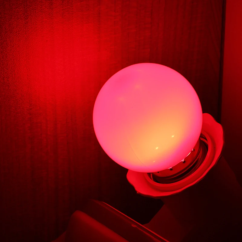 Lokom E27 220V 1W LED G45 многоцветный свет цветная лампа мини 2835 Гольф сад Lampara вечерние
