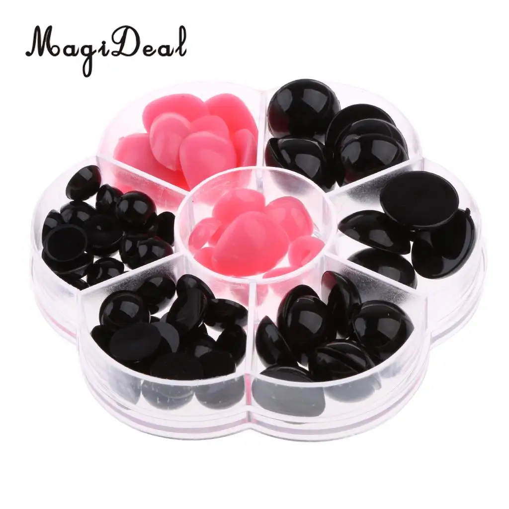 80Pcs Plastic Safety Doll Eyes Nose for Teddy Bear Dog Plush Animal Dolls Craft DIY Accessories Toys