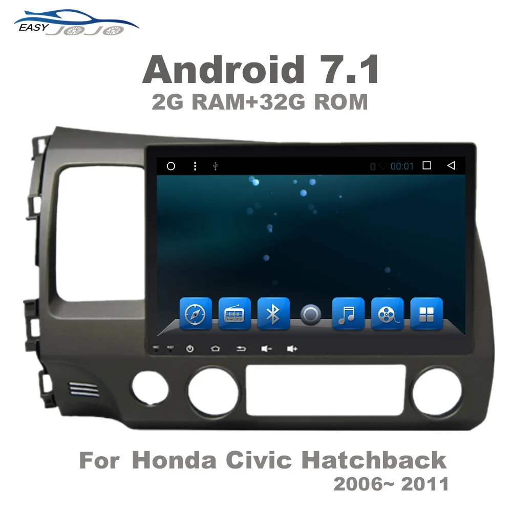 

10.1" 32GROM Android7.1 Car DVD GPS Multimedia Center Player For Honda Civic Hatchback 2006-2011 Auto Radio Navigation Stereo