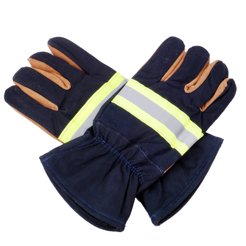 

Free shipping 2 pairs high temperature protective cow split working gloves insulated full lining finger protecting.