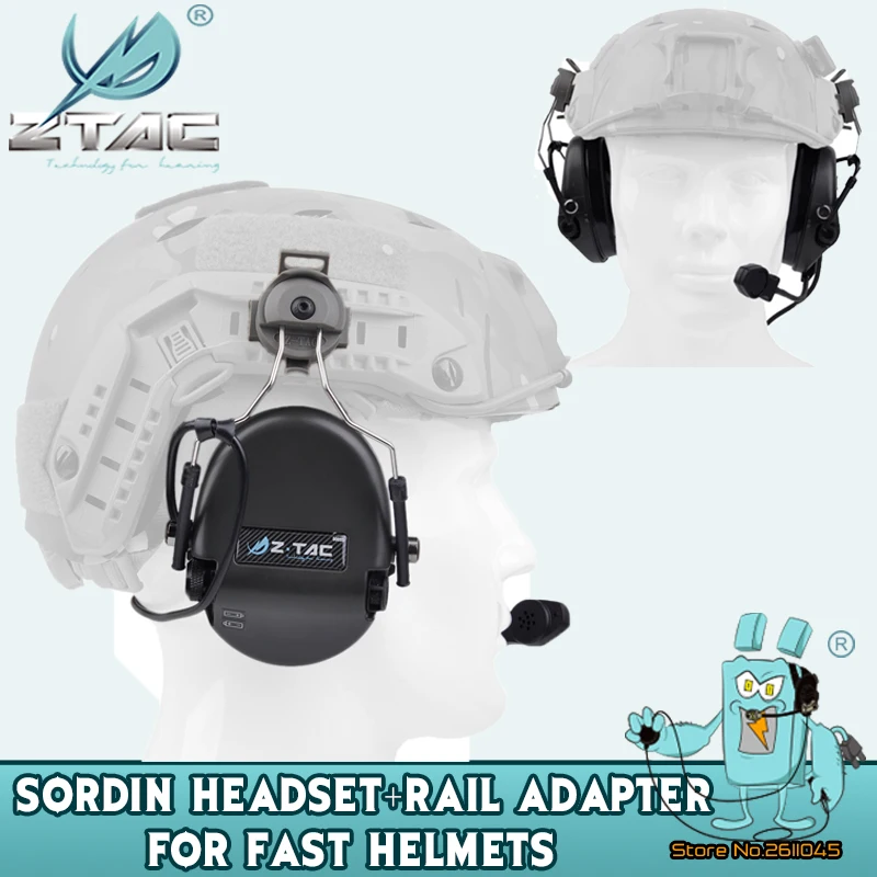 

Z-Tac Sordin Tactical Shooting Headphones Noise Reduction With FAST Helmet Rail Adapter Softair Sordin Hunting Headphones Z034