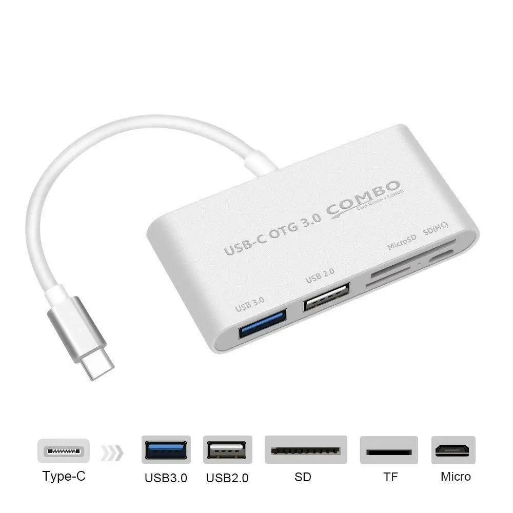 USB C to Multi SD CF Micro SD Card Reader Adapter Type C USB C HUB OTG