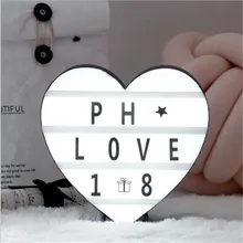Любовь Сердце лайтбокс буквы светодиодный световой короб USB порт мощность самодельная буква символ карта украшение лампа доска для сообщений