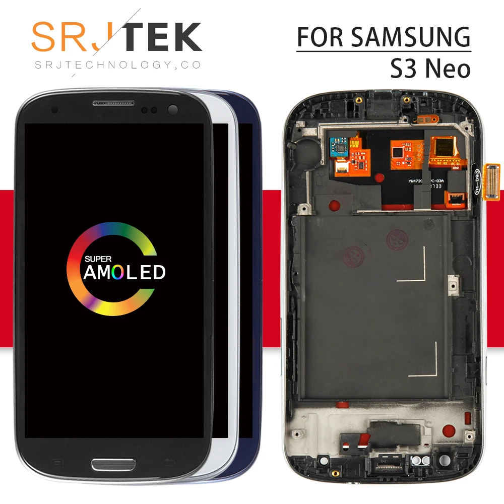 

AMOLED/TFT For Samsung Galaxy S3 Neo i9300i LCD Display Touch Digitizer Sensor Glass Assembly With Frame i9301 Display i9308i