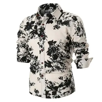 

JAYCOSIN Personality Men's Summer Casual Slim Long Sleeve Printed Dress Shirt Top Male Social Dress Shirts Dropshipping 30p