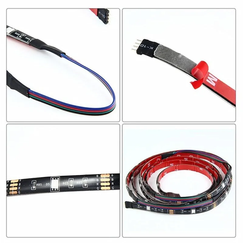 RGB USB LED Strip Light PC Monitor TV waterproof 5050 Led Backlight Led Stripe USB Led Tape Lighting remote controller set 5V