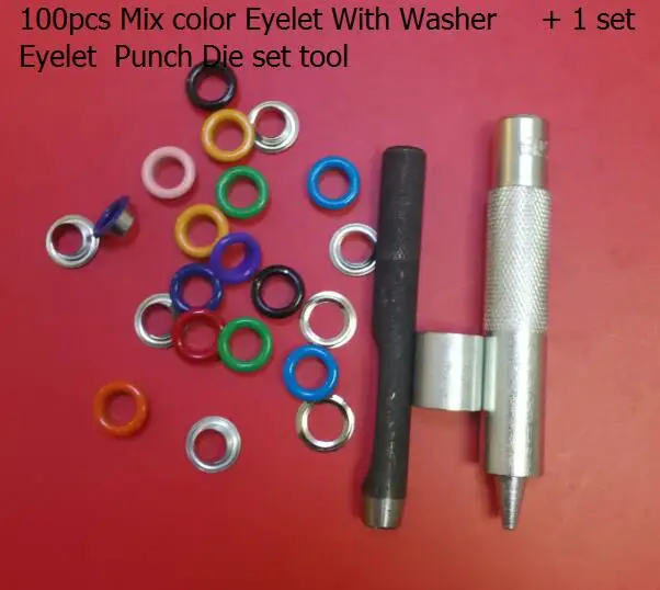 

100set 10mm White Black eyelet and Eyelet Punch Die Tool Set for Leather Craft Clothing Grommet Banner Leather Craft