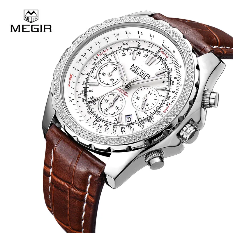 MEGIR Quartz Men Watches Top Brand Luxury Fashion Casual Business Watch Clock Men Leather Strap Relogio Masculino 2007 MEGIR Quartz Men Watches Top Brand Luxury Fashion Casual Business Watch Clock Men Leather Strap Relogio Masculino 2007