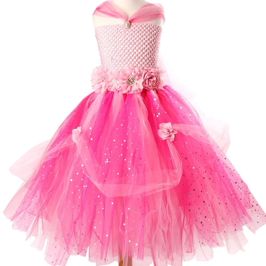 Glittery Flower Girls Tutu Dress Kids Princess Wedding Party Dresses for Christmas Costumes Baby Pageant Fancy Tutu Ball Gown (5)