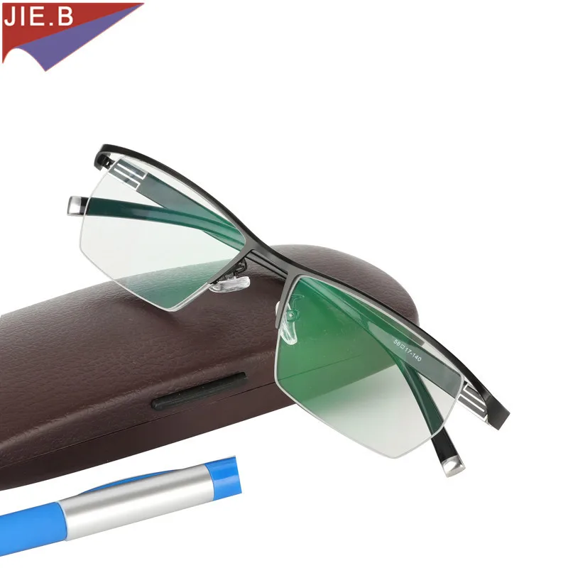 Najtaniej 2019 styl męski stop tytanu jakości fotochromowe prezbiopia męskie okulary moda plac pół obręczy klasyczne okulary do czytania dla