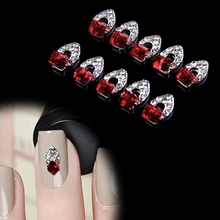 10 шт, винно-красные Модные женские Стразы, сплав, наклейки для нейл-арта, советы, сделай сам, украшение 5W2I 7H5V