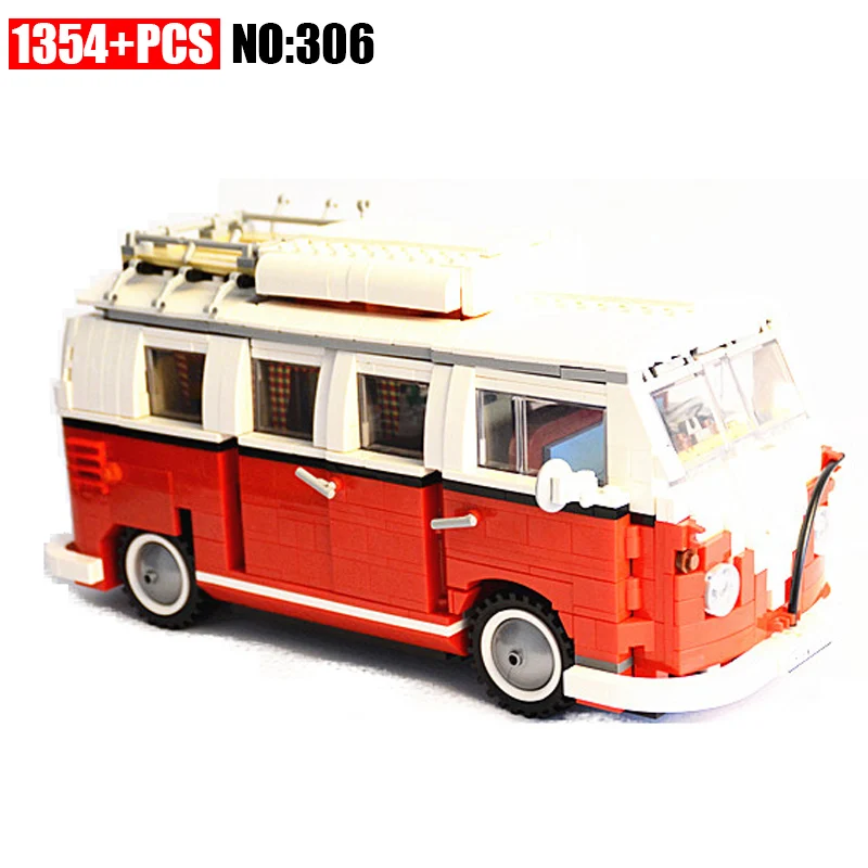 AIBOULLY 306 New 1354Pcs Creator Volkswagen T1 Camper Van Model Building Kits minis Bricks Toys Compatible 10220 21001 AIBOULLY 306 New 1354Pcs Creator Volkswagen T1 Camper Van Model Building Kits minis Bricks Toys Compatible 10220 21001
