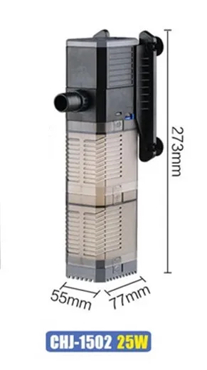 Аквариумный фильтр бесшумный три в одном встроенный фильтр для фильтрации аквариума/фильтр для аквариума/Многофункциональный погружной фильтр - Цвет: CHJ-1502