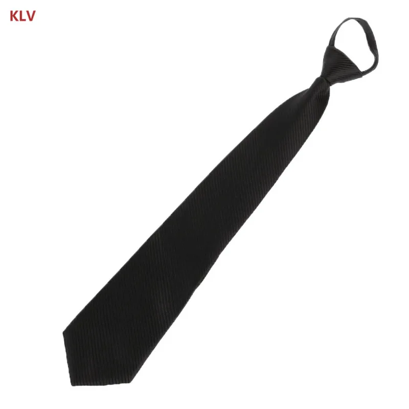 KLV Men Pre Made Striped Fashion Designer Zipper Necktie Business Wedding Formal New