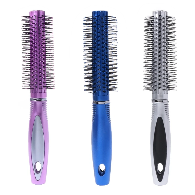 

MAANGE Roll Hair Brush Round Hair Comb Curly Styling Care Curling Beauty Salon Tool Hair Care Styling Tools Pink Silver Blue