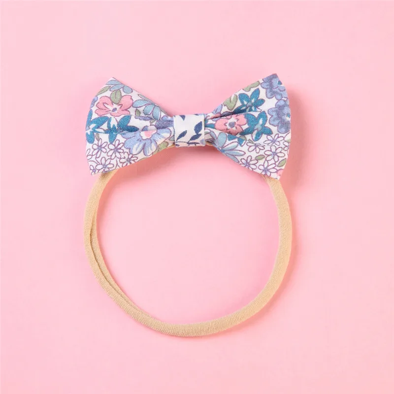 

1PCS Children Hair Accessories Lovely Print Flower Bow headbands Girls Elastic Nylon Headband Hairwear Soft Head Band Headbands