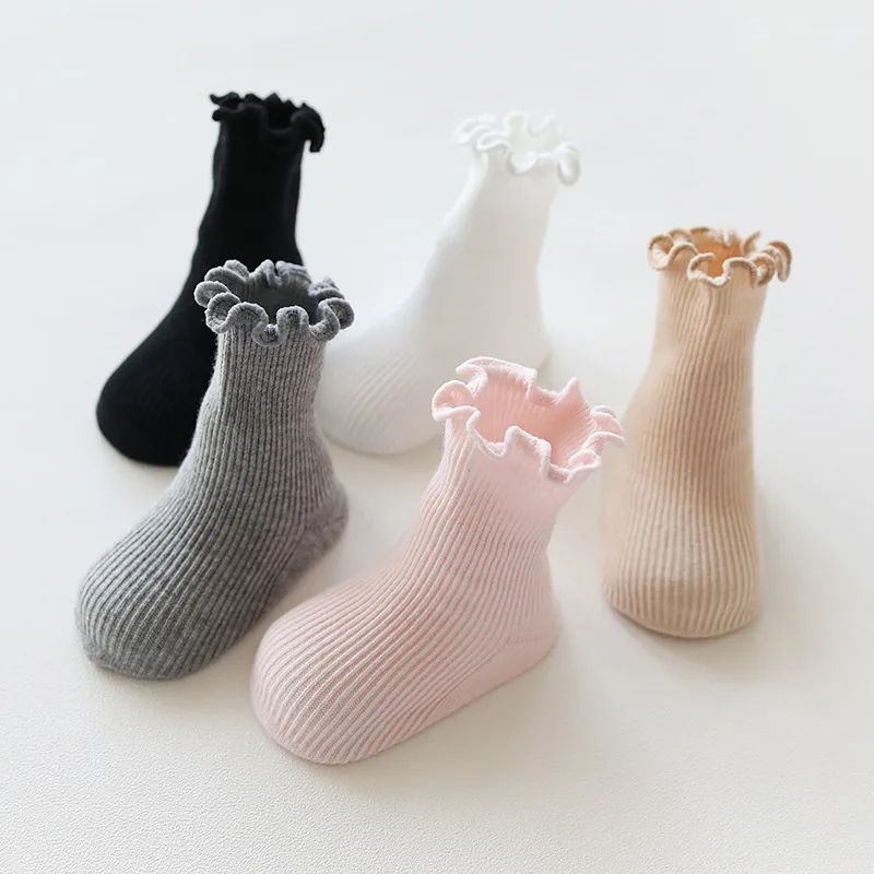 Новые хлопковые детские носки ярких цветов противоскользящие фонарики для детей