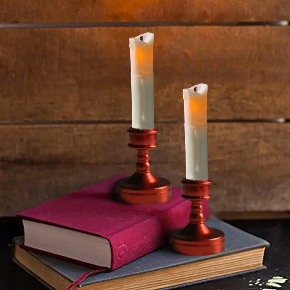 12PCS Led candle AA battery fiber head cylindrical candle long rod