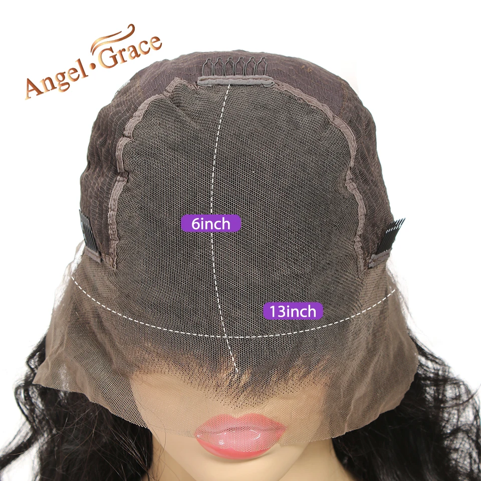 Angel Grace Hair 13х6 парик на фронте шнурка перуанские прямые волосы человеческие парики