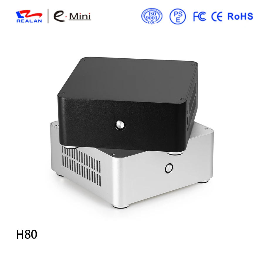 Realan H80 Mini ITX computer case Aluminum HTPC case Chassis with power supply free shipping Realan H80 Mini ITX computer case Aluminum HTPC case Chassis with power supply free shipping