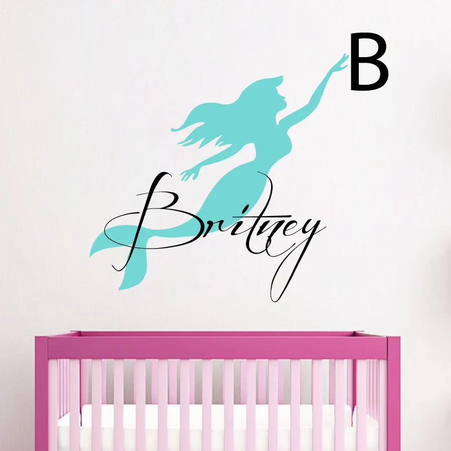Wall Decals Girl Vinyl Decal Sticker Mermaid Personalized Name Room