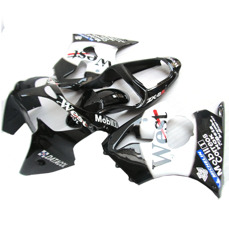 Комплект обтекателей для Kawasaki ZX6R комплект ZX636 2000 2001 2002 black WEST ZX 6R 636 00 01 02 боди