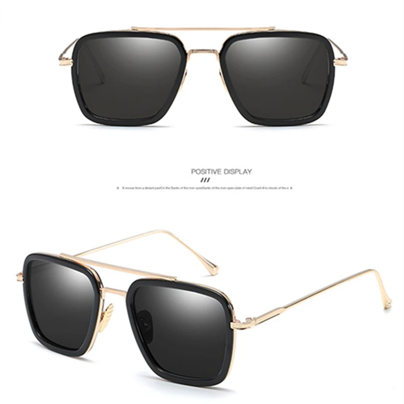 Oculos Masculino Gafas de Male Iron Man 3 Sunglasses Tony Stark Matsuda Sunglasses Men Retro Vintage Eyewear Square Sun Glasses