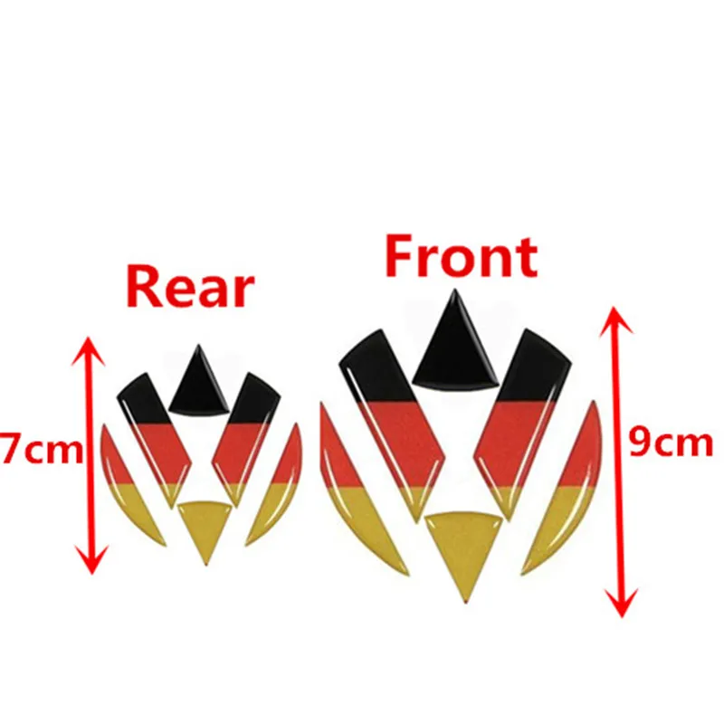 Наклейка на руль автомобиля флаг Германии наклейка VW эмблема спереди и сзади логотип для Volkswagen Golf 6 7 Polo Beetle Touran Passat CC R36