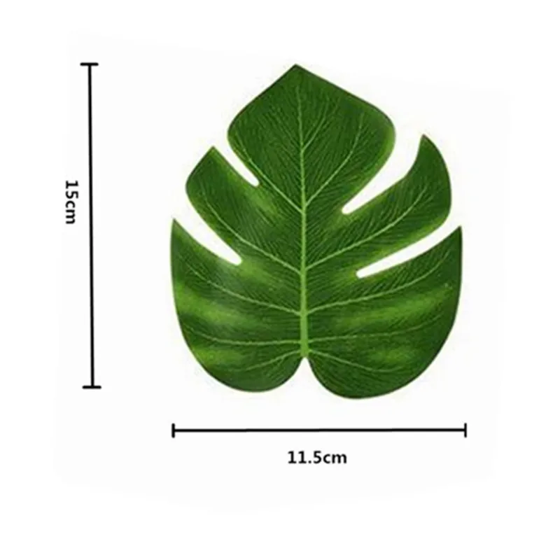 Горячая 12 шт. Зеленый Искусственный лист тропические Пальмовые Листья остров стиль имитация растений Свадебная вечеринка стол домашний декор 5BB5599 - Цвет: 3