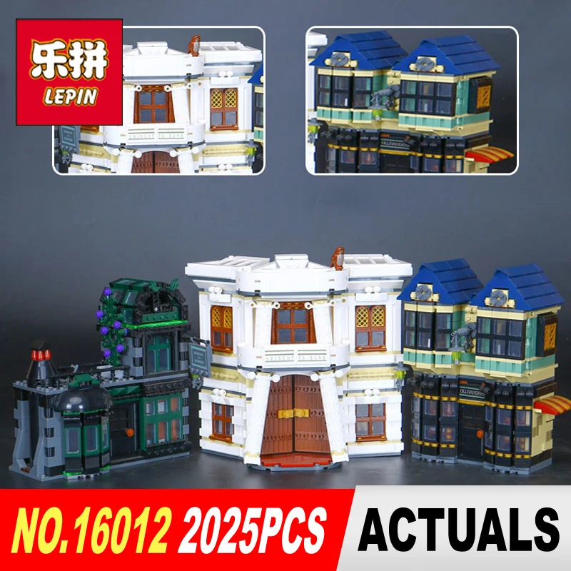 

New LEPIN 16012 2025Pcs Movie Series Magic Word Diagon Alley Compatible Legoing 10217 Educational Toys Birthday Gif