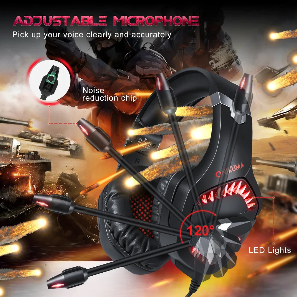 3,5 мм K1 Pro PS4 игровая гарнитура ПК стерео наушники с гарнитурой шлем с микрофоном светодиодный свет для Xbox One ноутбук планшета и мобильного телефона